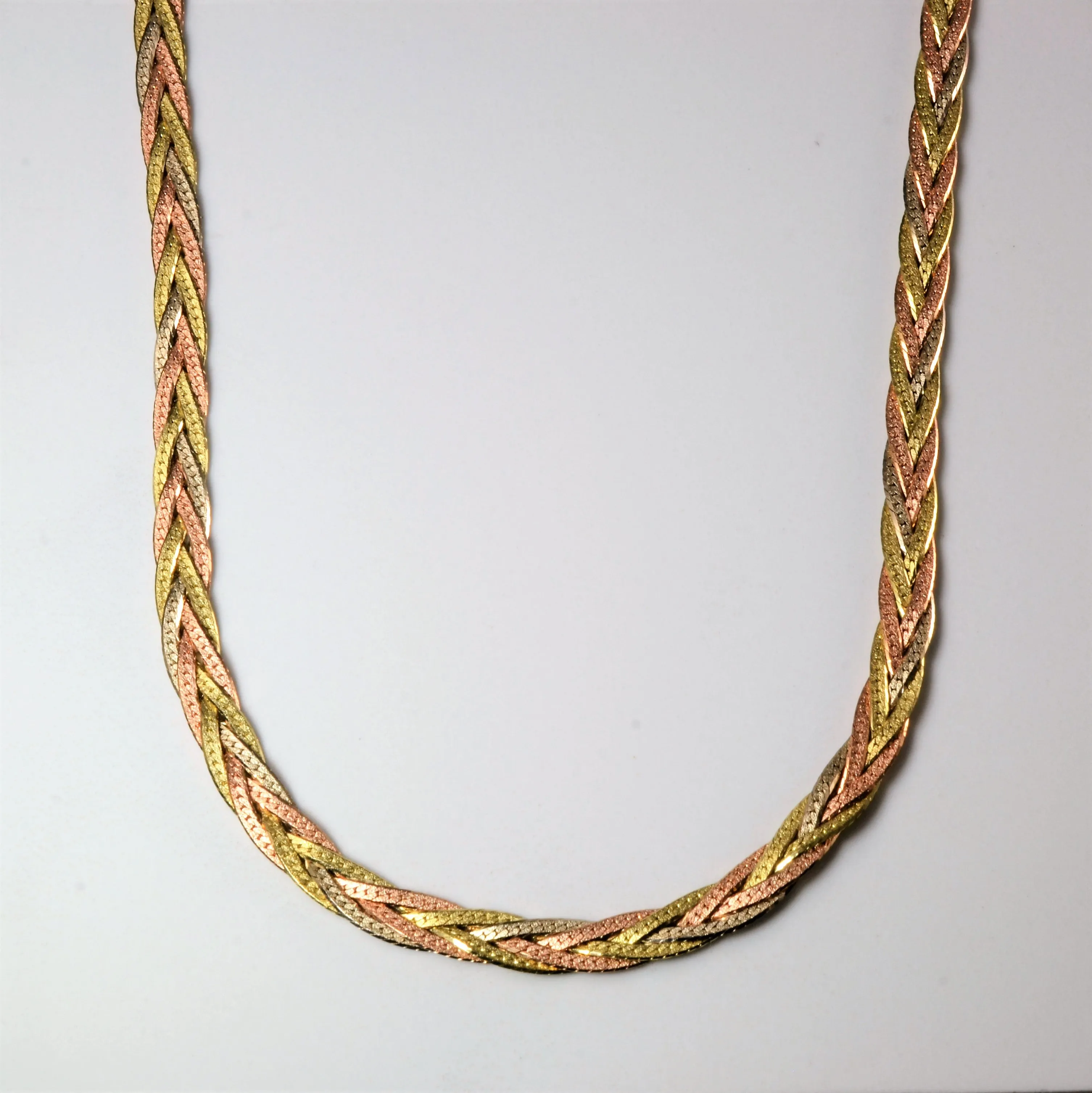 Tri Tone Gold Braided Chain | 18"| Lightweight Feel Custom Touch