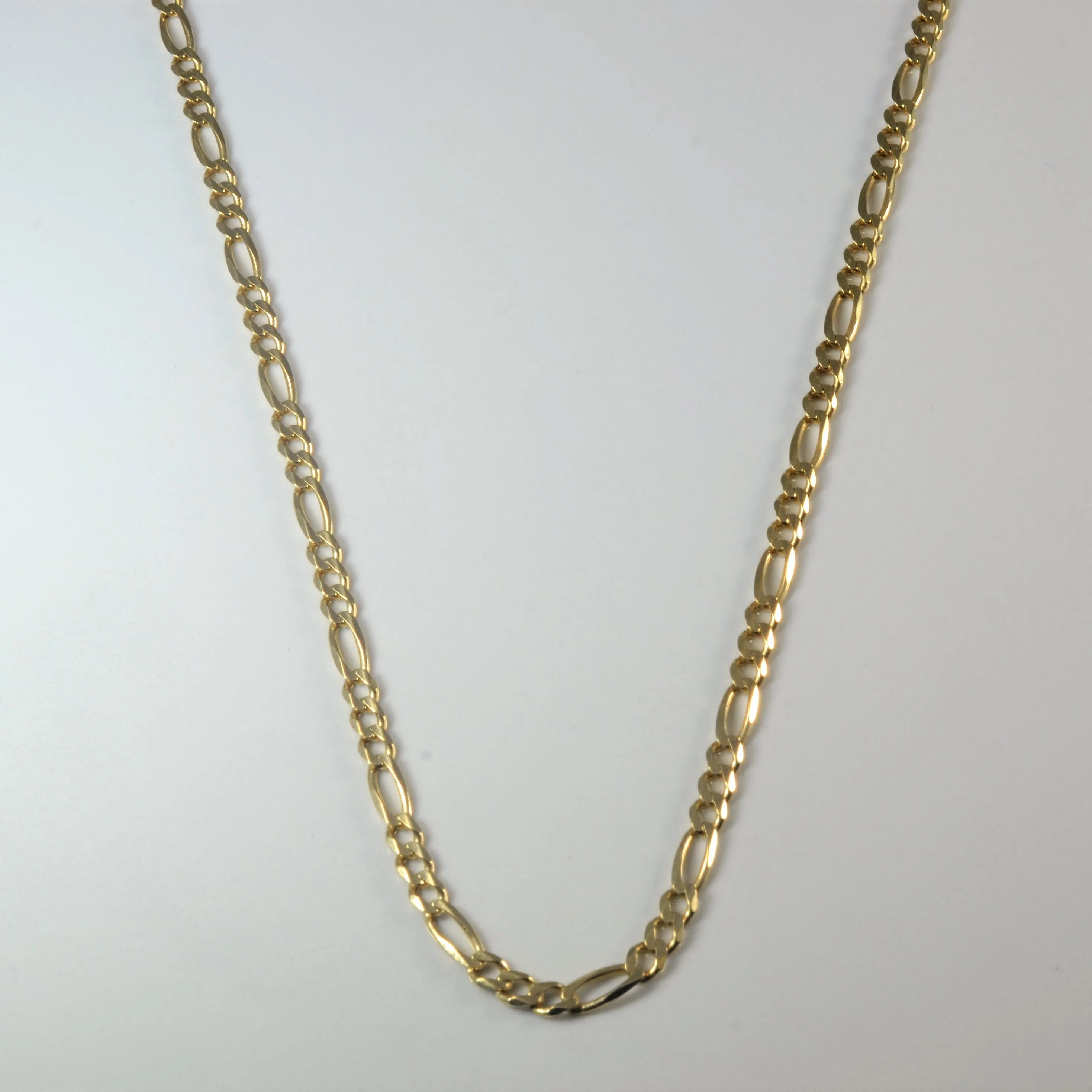 Stylish Accent Figaro Link Gold Chain | 23"|