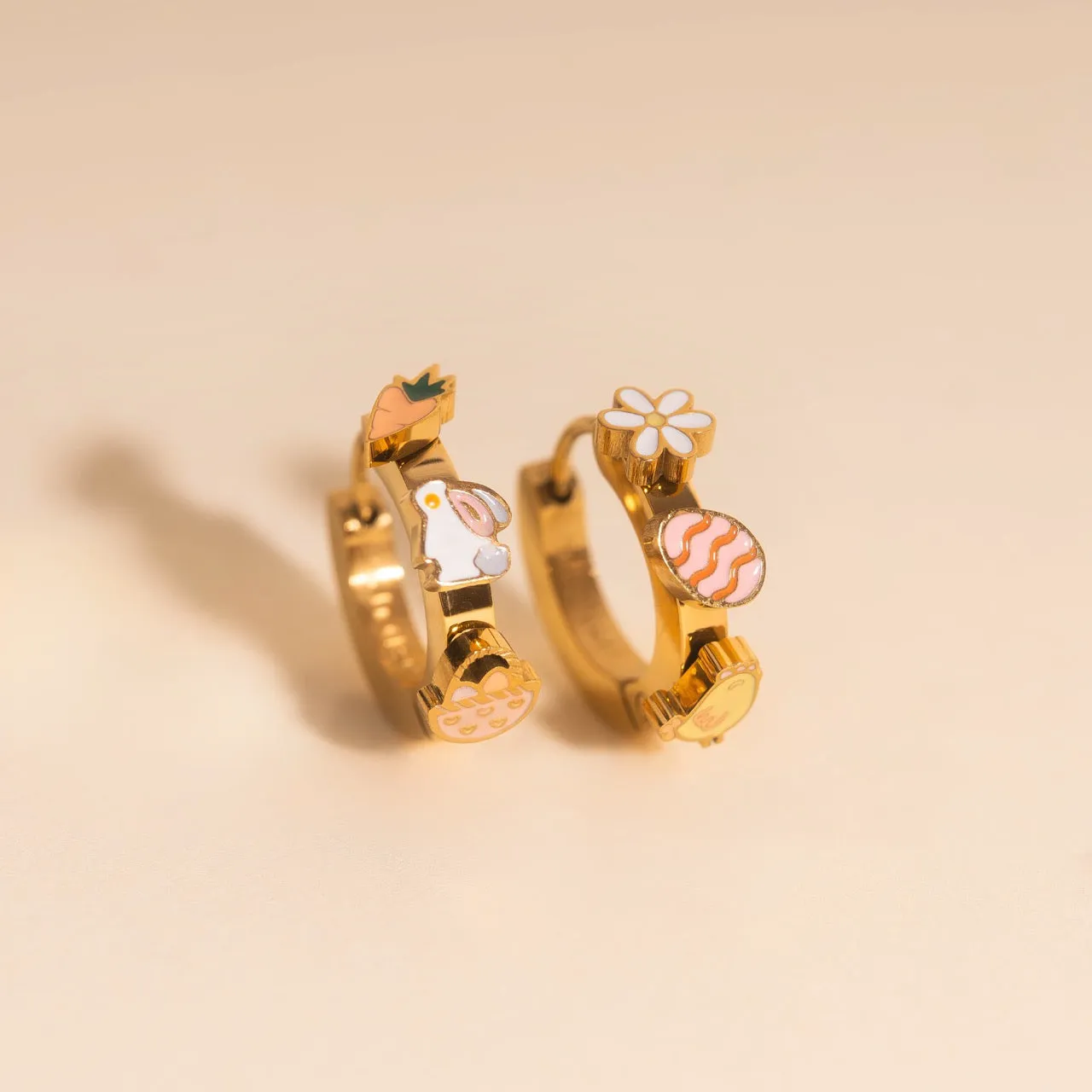 Easter 3D Huggie Hoop Earrings Matte Piece Petite Decoration