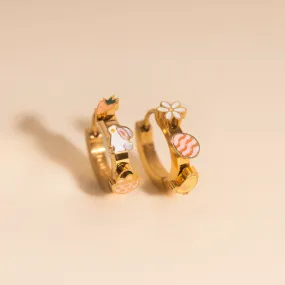 Easter 3D Huggie Hoop Earrings Matte Piece Petite Decoration