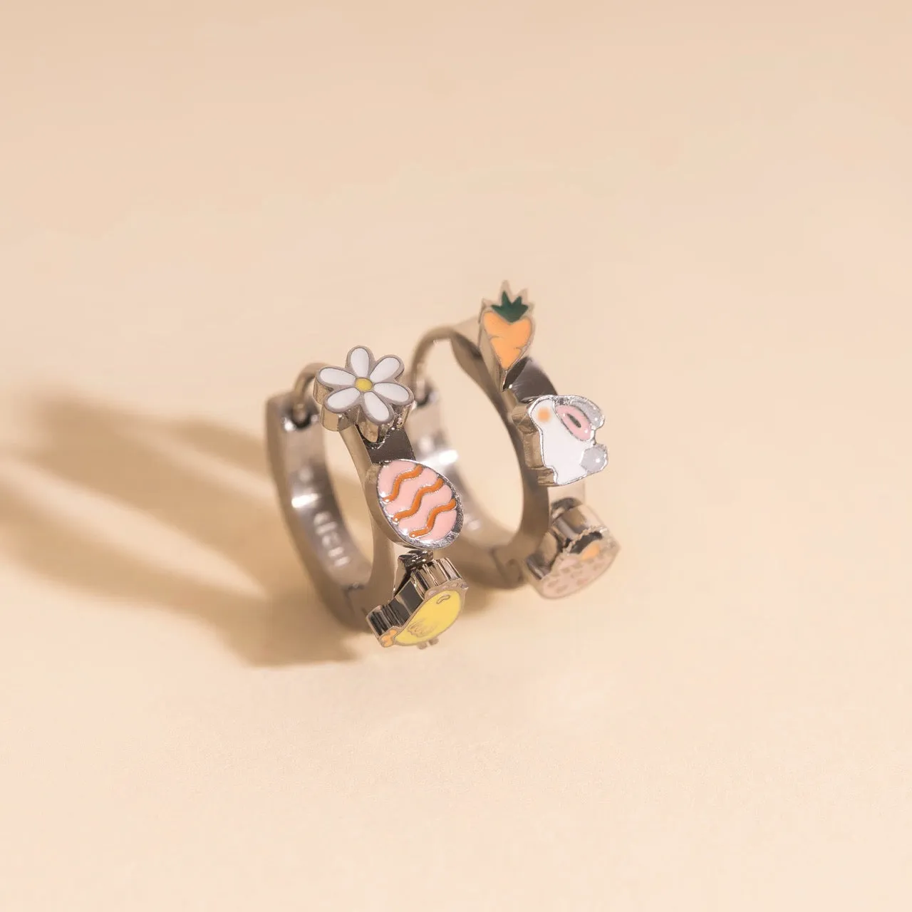 Simple Aesthetic Premium Vibe Easter 3D Huggie Hoop Earrings