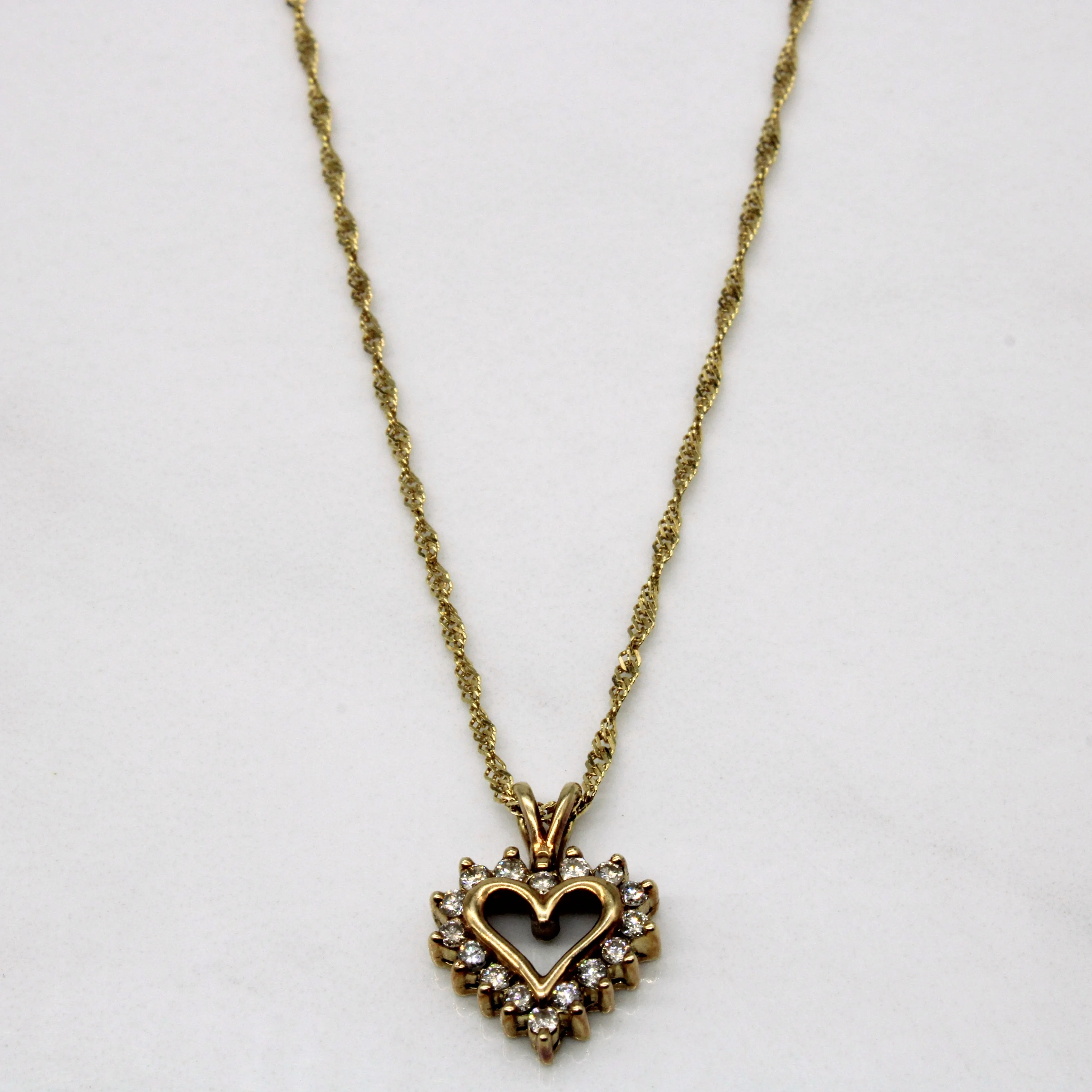 Diamond Heart Pendant & Necklace | 0.16ctw | 18" | Sophisticated Embellishments