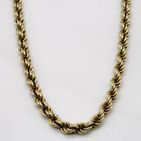 10k Yellow Gold Rope Chain | 24" | Chic Element Trend Setter