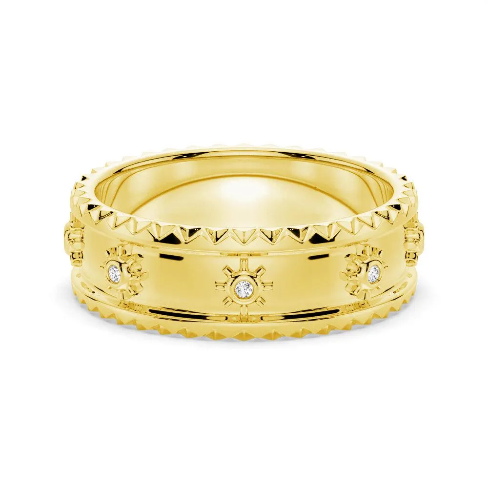 Modern Sunshine Round Cut Moissanite Fashion Ring Sophisticated Touch