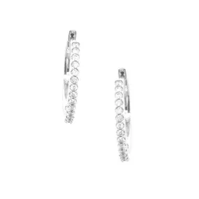Summer Jewelry 10K Gold And Diamond Hoop Earrings