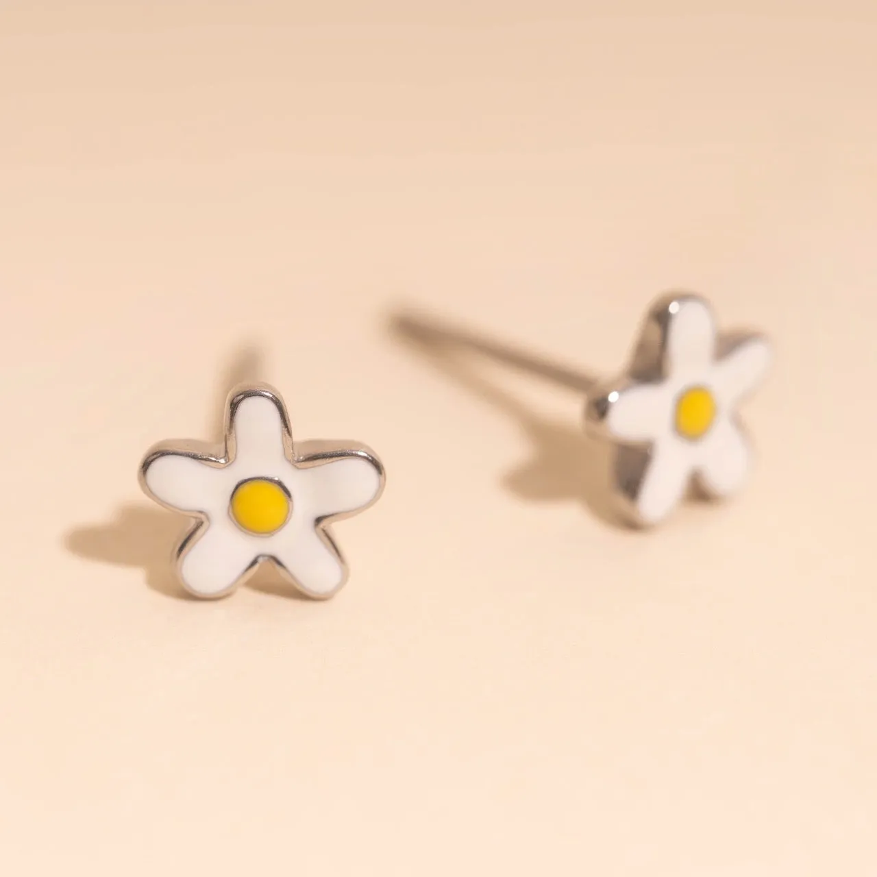 Star Flower Stud Earring Square Jewelry Unique Item