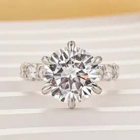 Moissanite 6.0Ct Round Cut Luxe Engagement Ring Travel Rings In Sterling Silver Luxe Mood