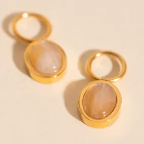 Moonkelp Oval Huggie Hoop Charms Winter Trinket