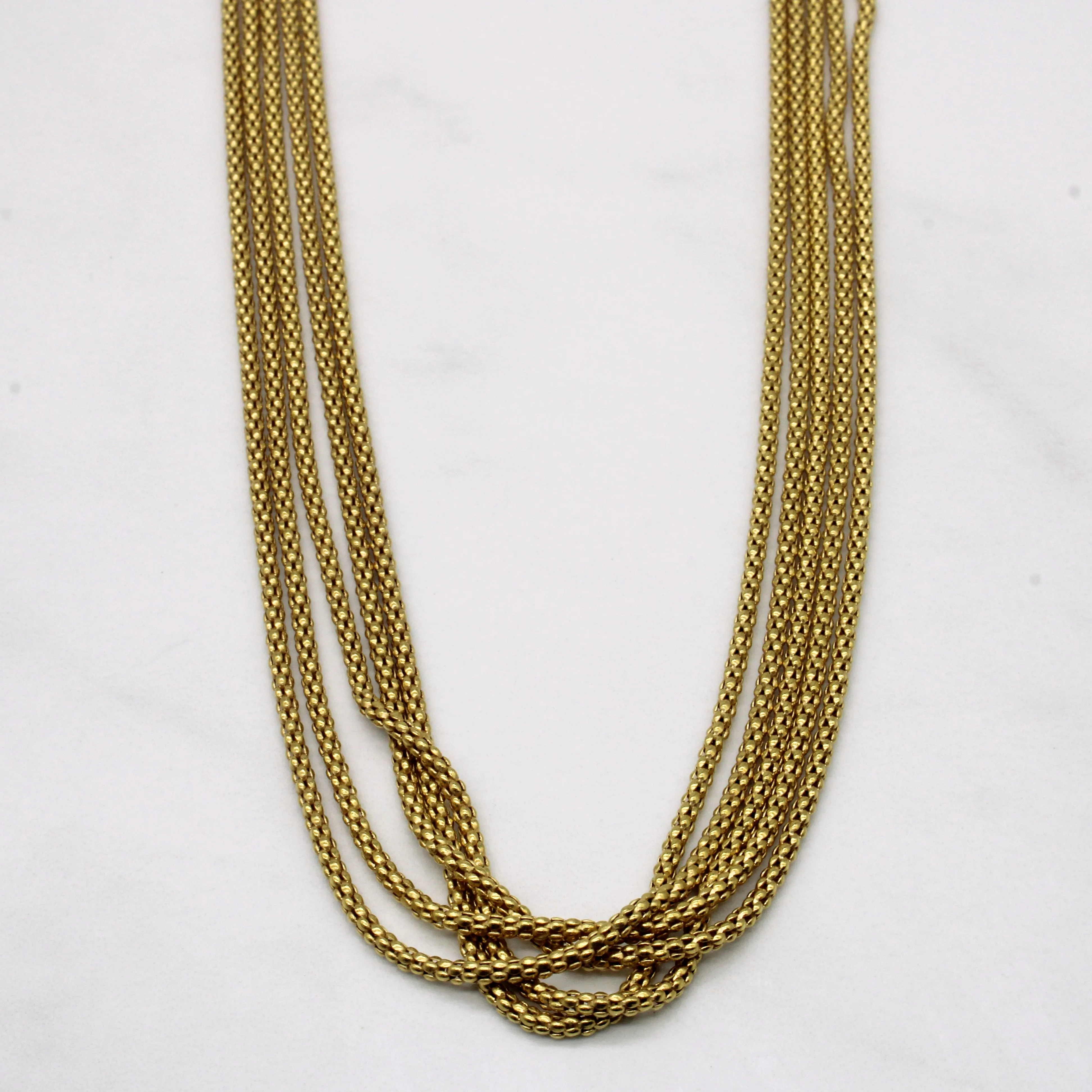 Glamorous touch Multi Strand Gold Bead Necklace | 18" |