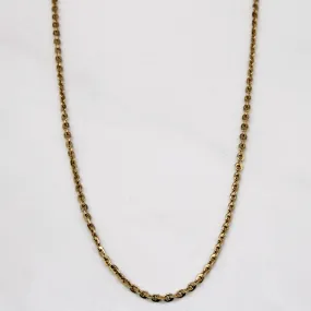 15k Yellow Gold Fancy Link Chain | 24" | Handmade Jewelry Smooth Surface
