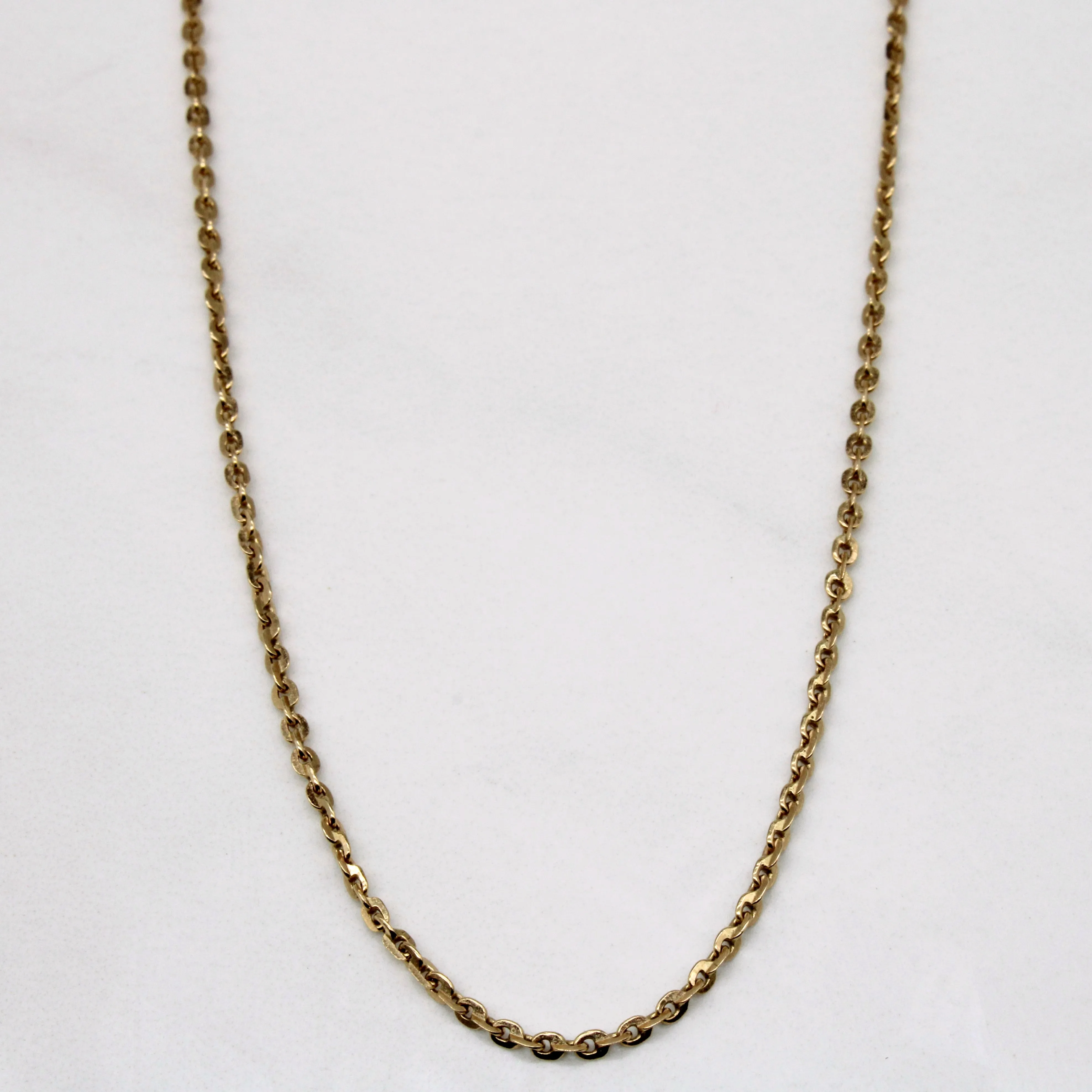 15k Yellow Gold Fancy Link Chain | 24" | Handmade Jewelry Smooth Surface