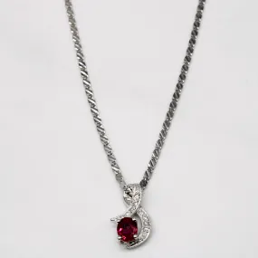Ruby & Diamond Pendant & Necklace | 0.32ct, 0.07ctw | 16" | Style Match