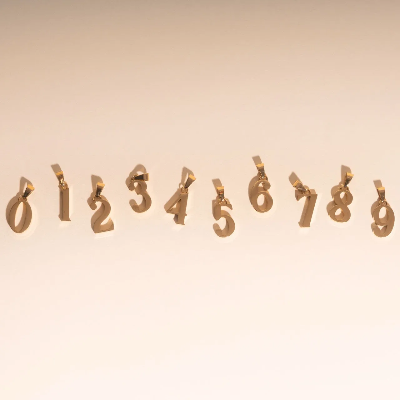 Modern Accessory Contemporary Ornament Numbers Necklace Charm 2-Pack (Gold)