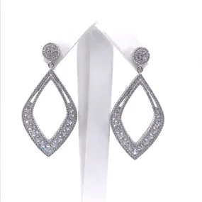 Sterling Silver Diamond-Shape CZ Earrings Radiant Aesthetic