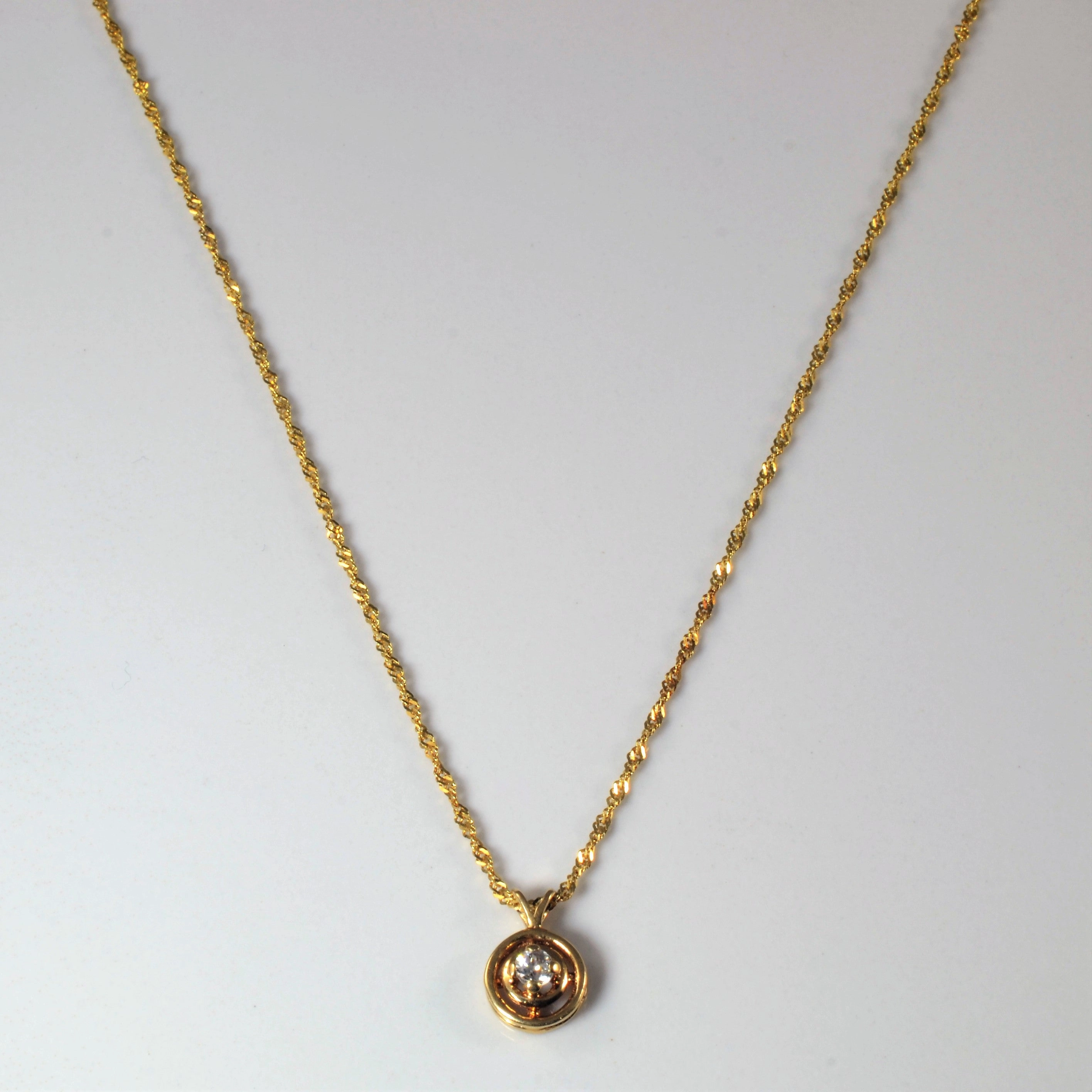 Photo Look Stylish Pop Old Mine Cut Diamond Necklace | 0.07ct | 17" |