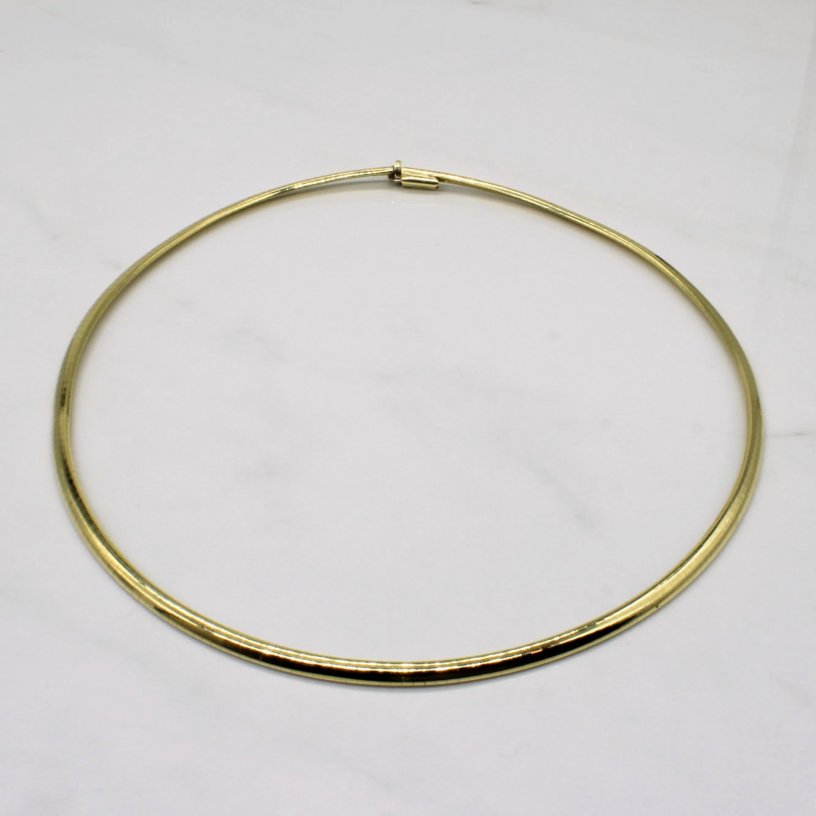 Omega' 14k Yellow Gold Chain Necklace | 16" | Gleaming Form Unique Craft