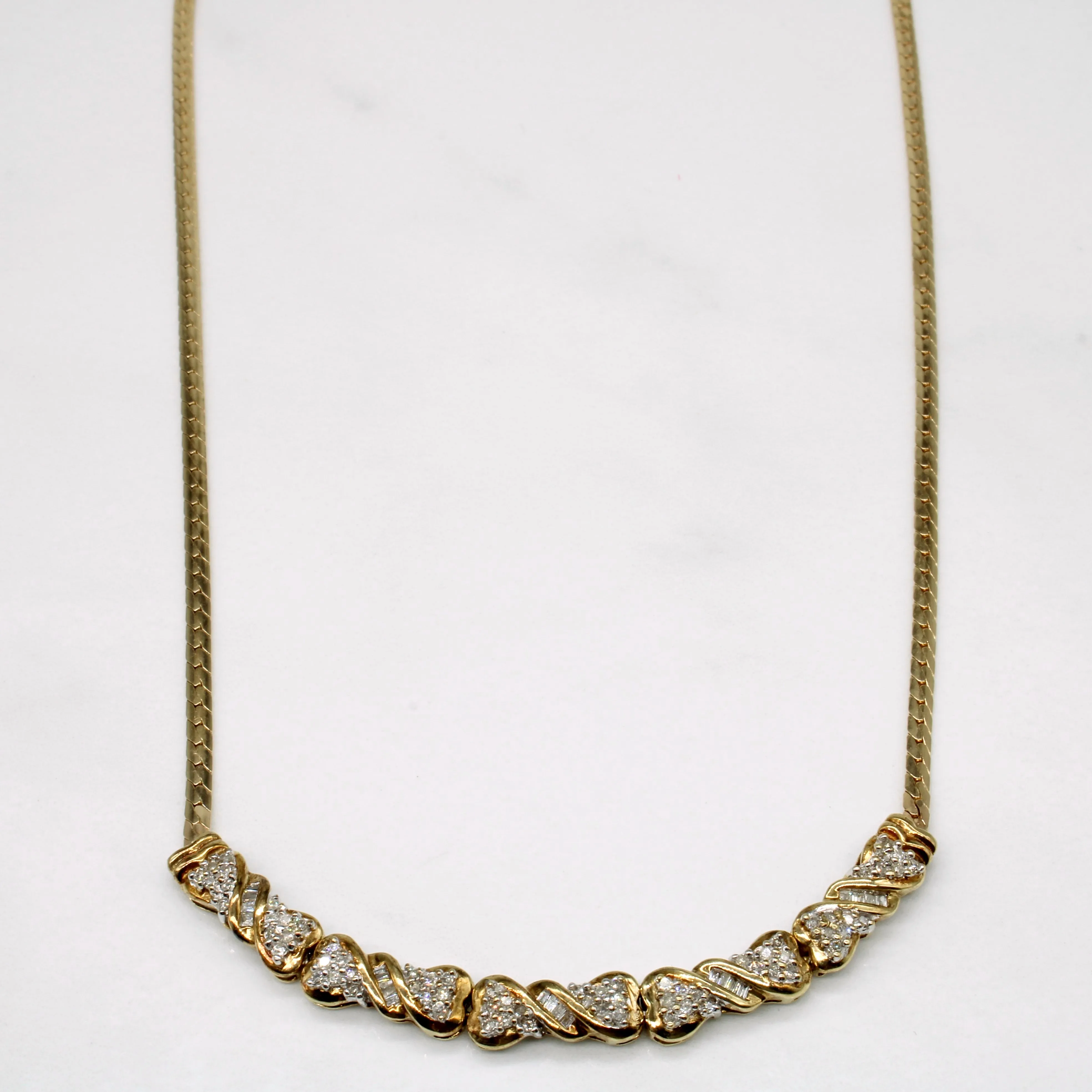 Diamond Scoop Pendant Necklace | 0.35ctw | 17" | Party Ready