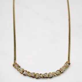 Diamond Scoop Pendant Necklace | 0.35ctw | 17" | Party Ready