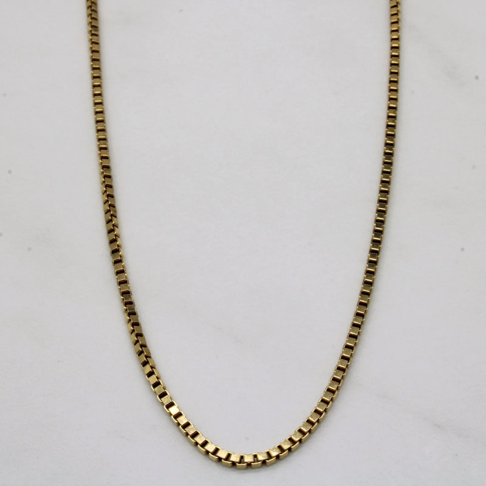 10k Yellow Gold Box Link Chain | 15" | Modern Shape Trendy Highlight
