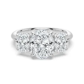 Charming Gift Oval Cut Three Stone Moissanite Engagement Ring