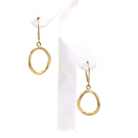 Casual Decoration Neutral Piece 14K Gold Twisted Oval Earrings