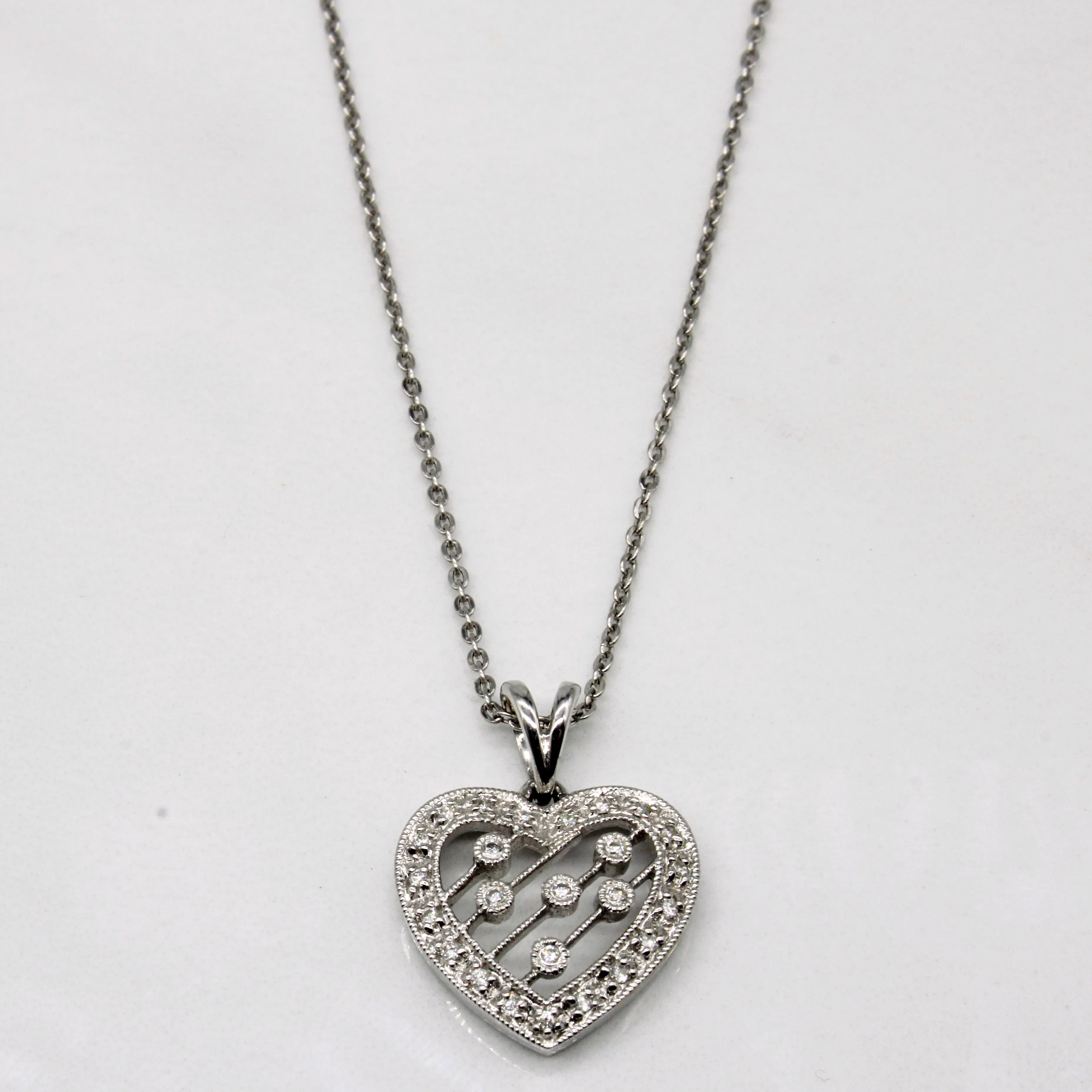 Gifting Vibes Diamond Pave Heart Pendant & Necklace | 0.12ctw | 18" |