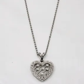 Gifting Vibes Diamond Pave Heart Pendant & Necklace | 0.12ctw | 18" |