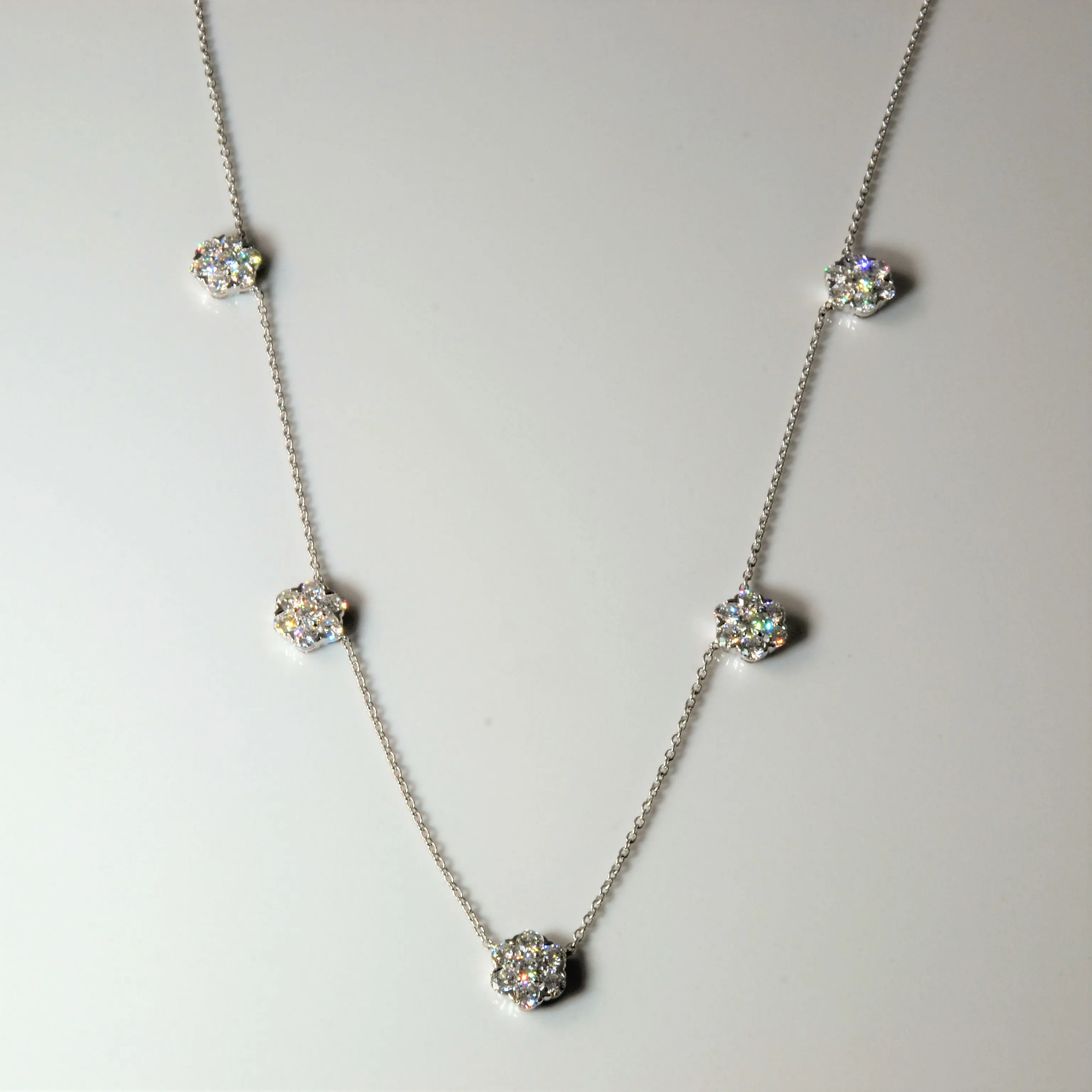 Floating Floral Diamond Necklace | 2.15ctw | 16" | All Style