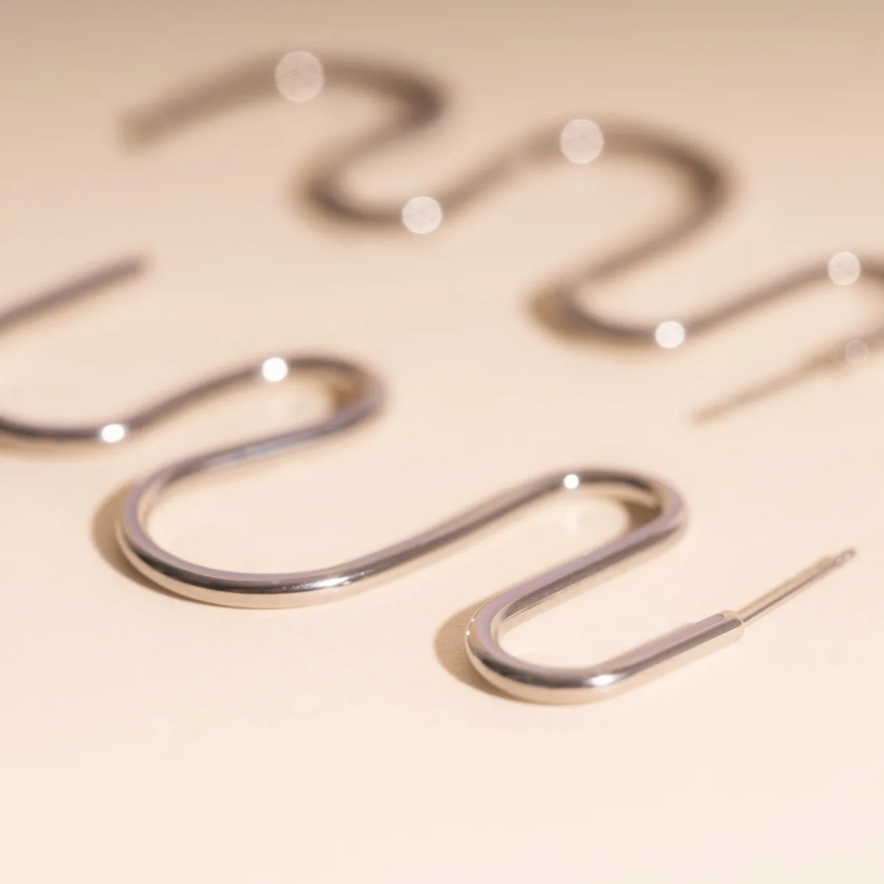 Stunning Must-Have Square Accent Party Ribbon Stud Earrings