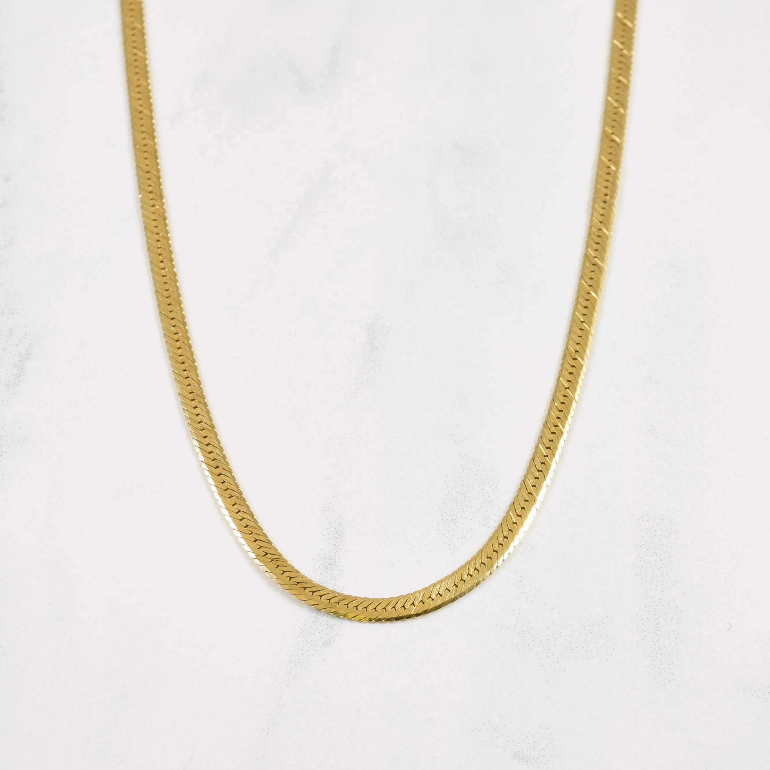 14k Yellow Gold Herringbone Chain | 16" | Unique Craft