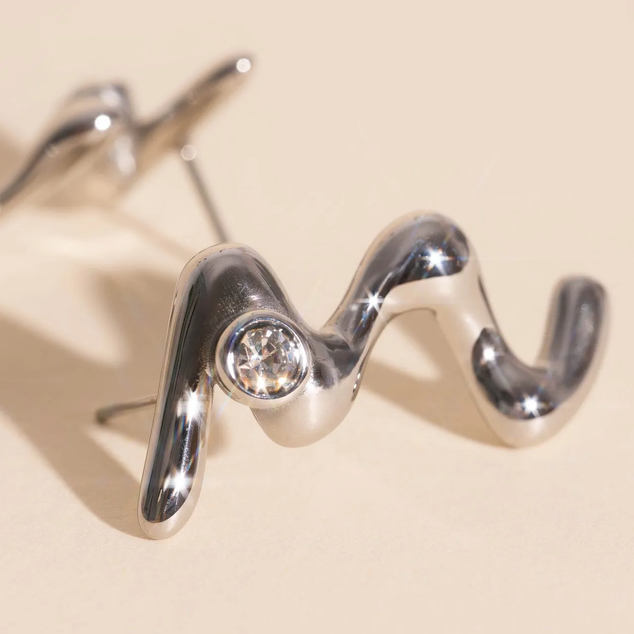 Wave Whisper Stud Earrings Chic Decor