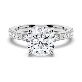 Pav?? Band Round Moissanite Engagement Ring With Hidden Halo Personal Item
