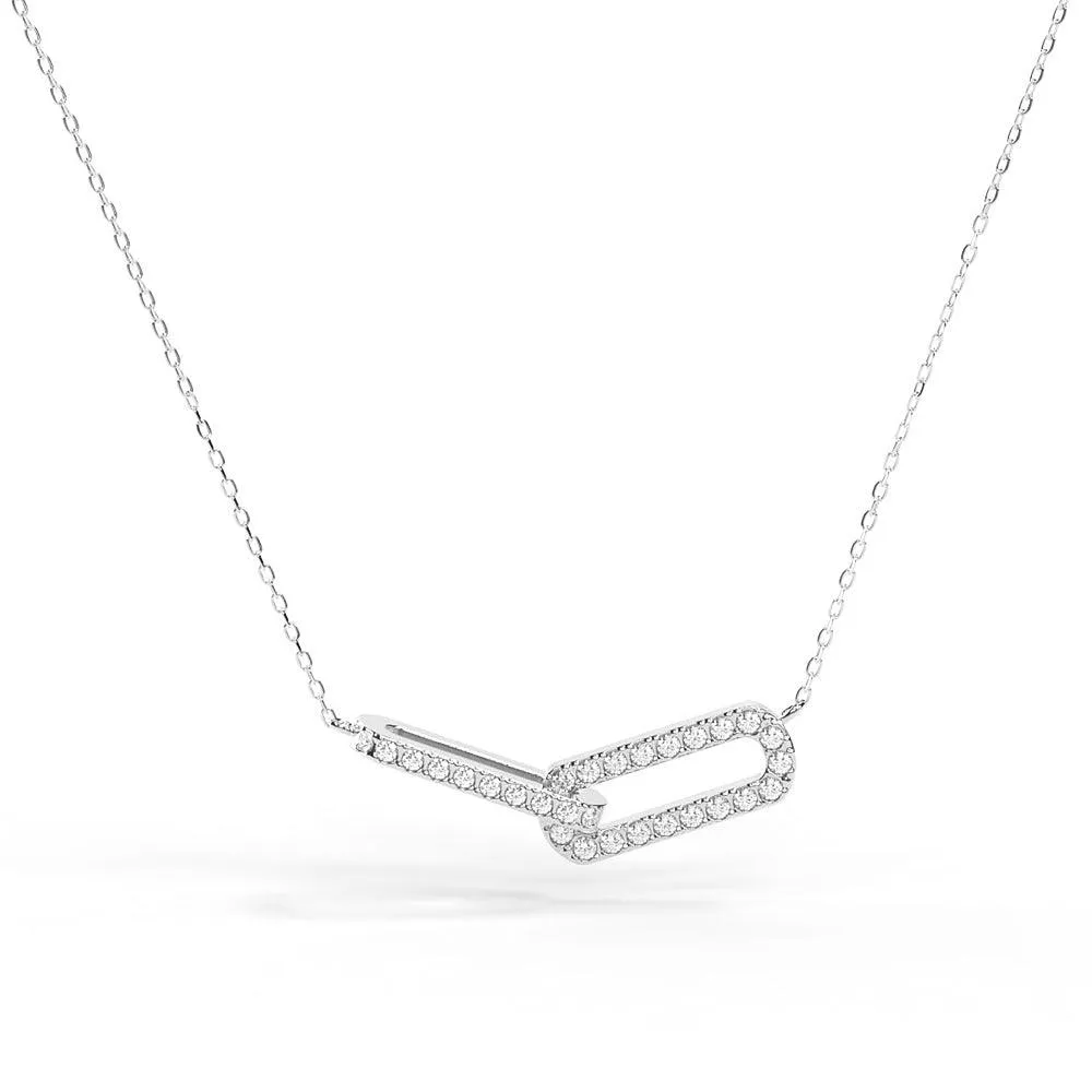 Pav?? Diamond Infinity Interlinked Necklace Creative Design