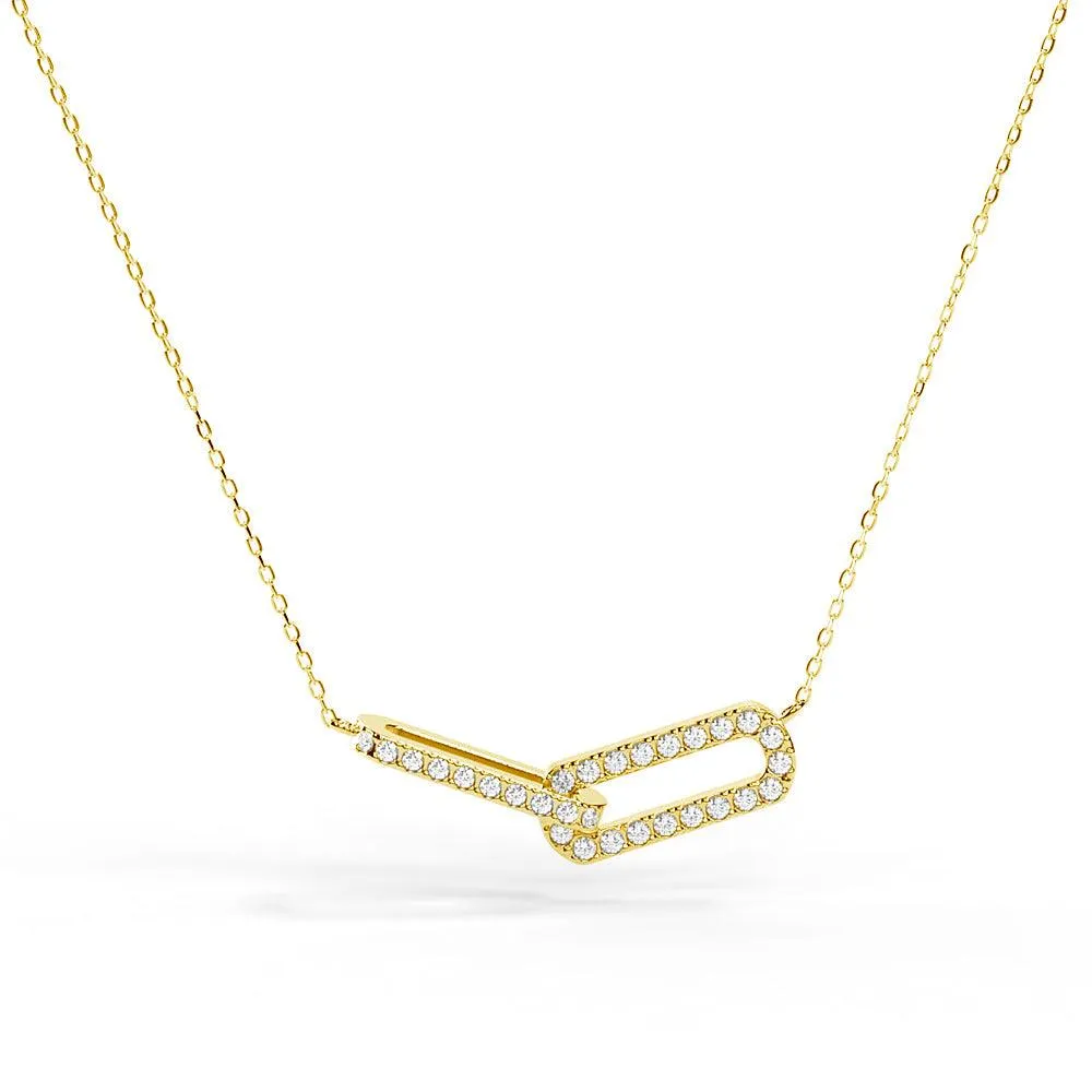Timeless Jewelry Look Radiant Texture Pav?? Diamond Infinity Interlinked Necklace