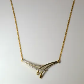 Everyday Shine Pave Diamond Bypass Necklace | 0.12ctw | 17" |