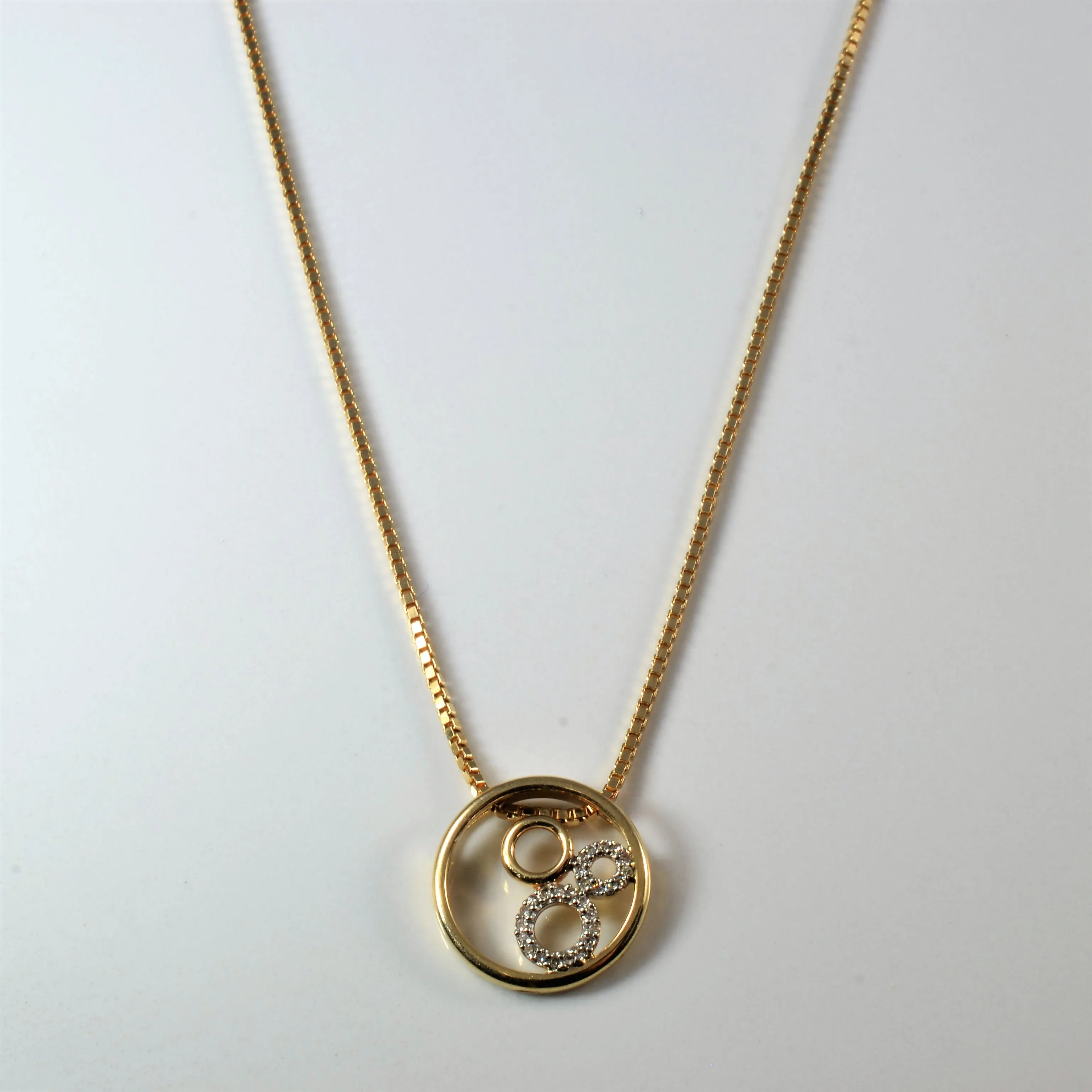 Pave Diamond Circle Necklace | 0.13ctw | 16" | Timeless Duo
