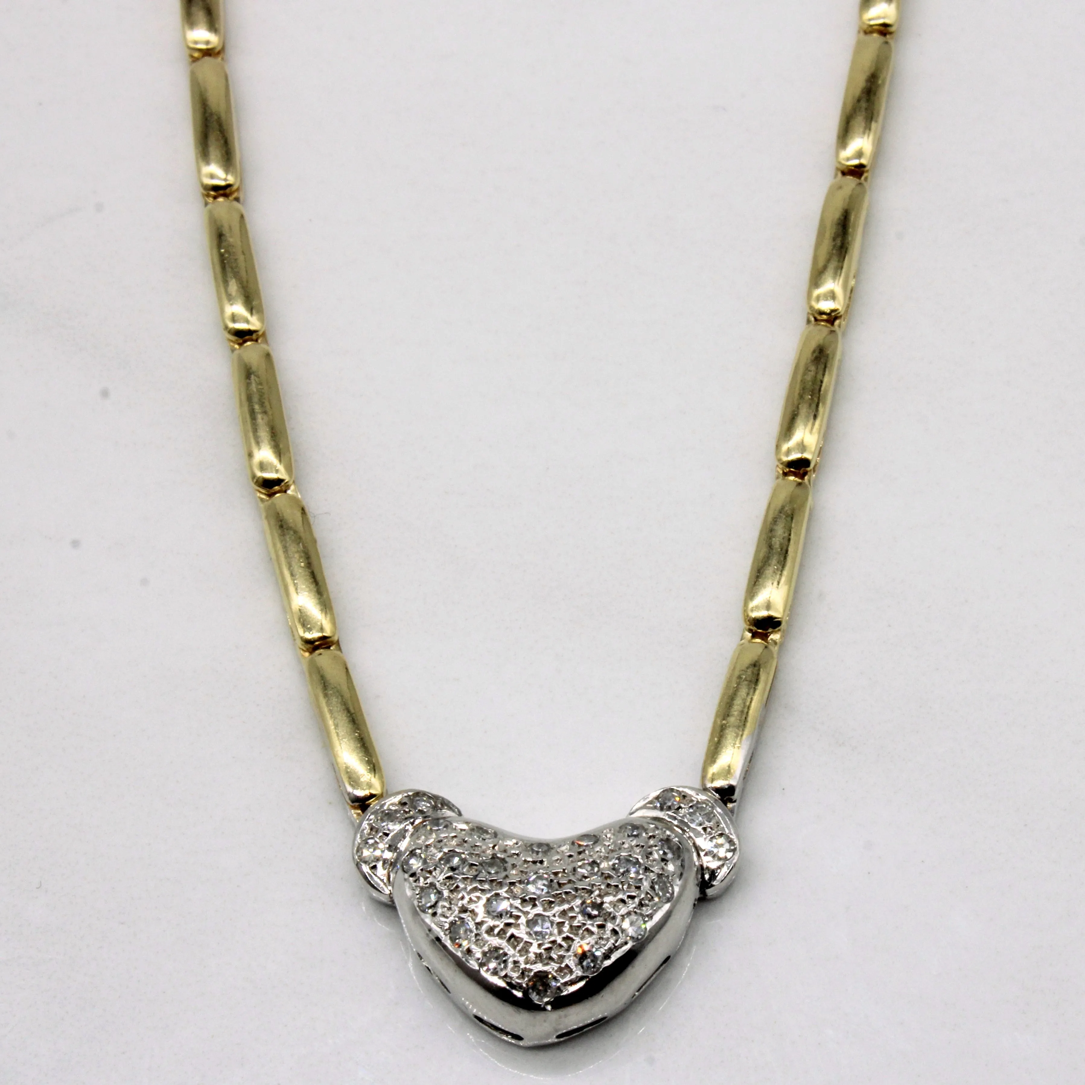 Chic Fit Chic Mood Pave Diamond Heart Necklace | 0.32ctw | 18" |