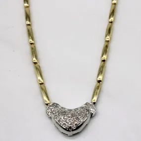 Chic Fit Chic Mood Pave Diamond Heart Necklace | 0.32ctw | 18" |