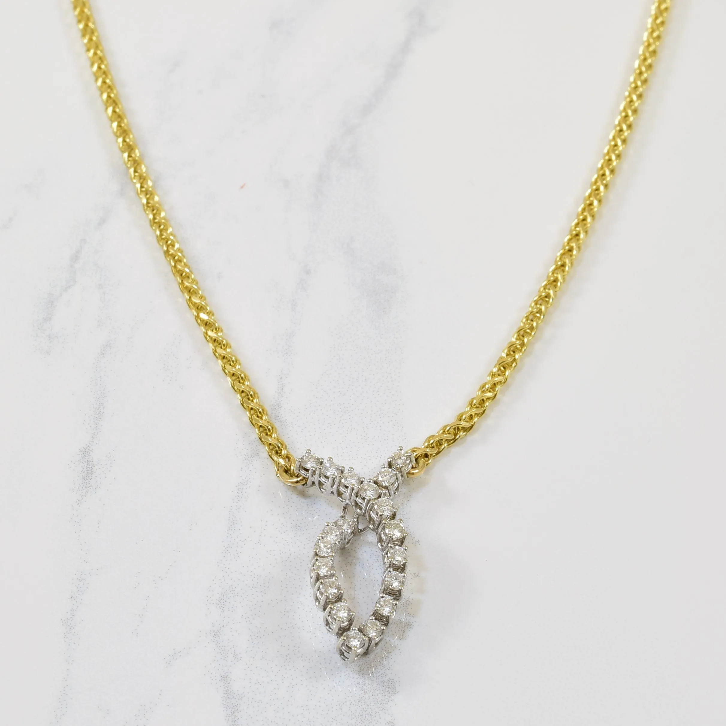Pave Diamond Twist Necklace | 0.90ctw | 19" | Dainty Accent