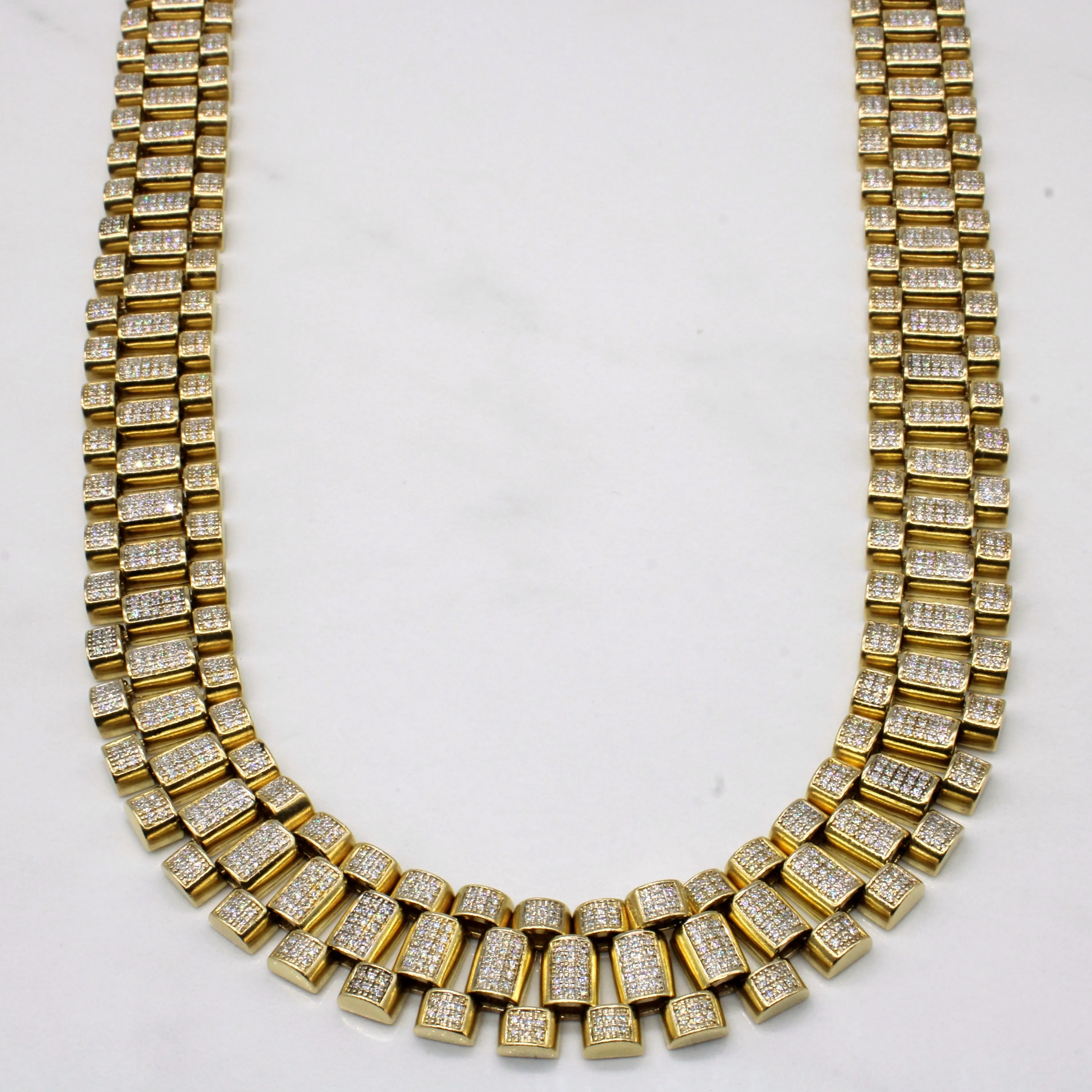 Pave-set 8.50ctw Natural Diamond Necklace | 8.50ctw | 30" | Natural Details