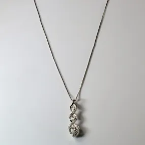 Pave Set Diamond Journey Necklace | 0.08ctw |18"| Artistic Creation Distinctive Craft