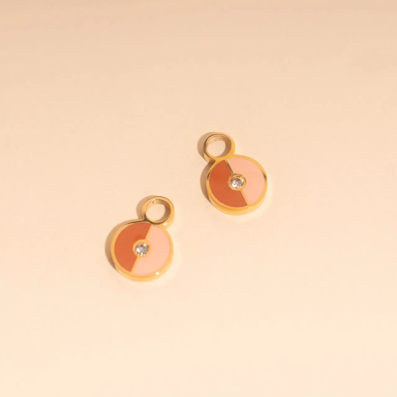 Minimalist Option Iridescent Adornment Peach Split Color Huggie Hoop Charms