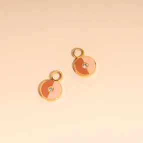 Minimalist Option Iridescent Adornment Peach Split Color Huggie Hoop Charms