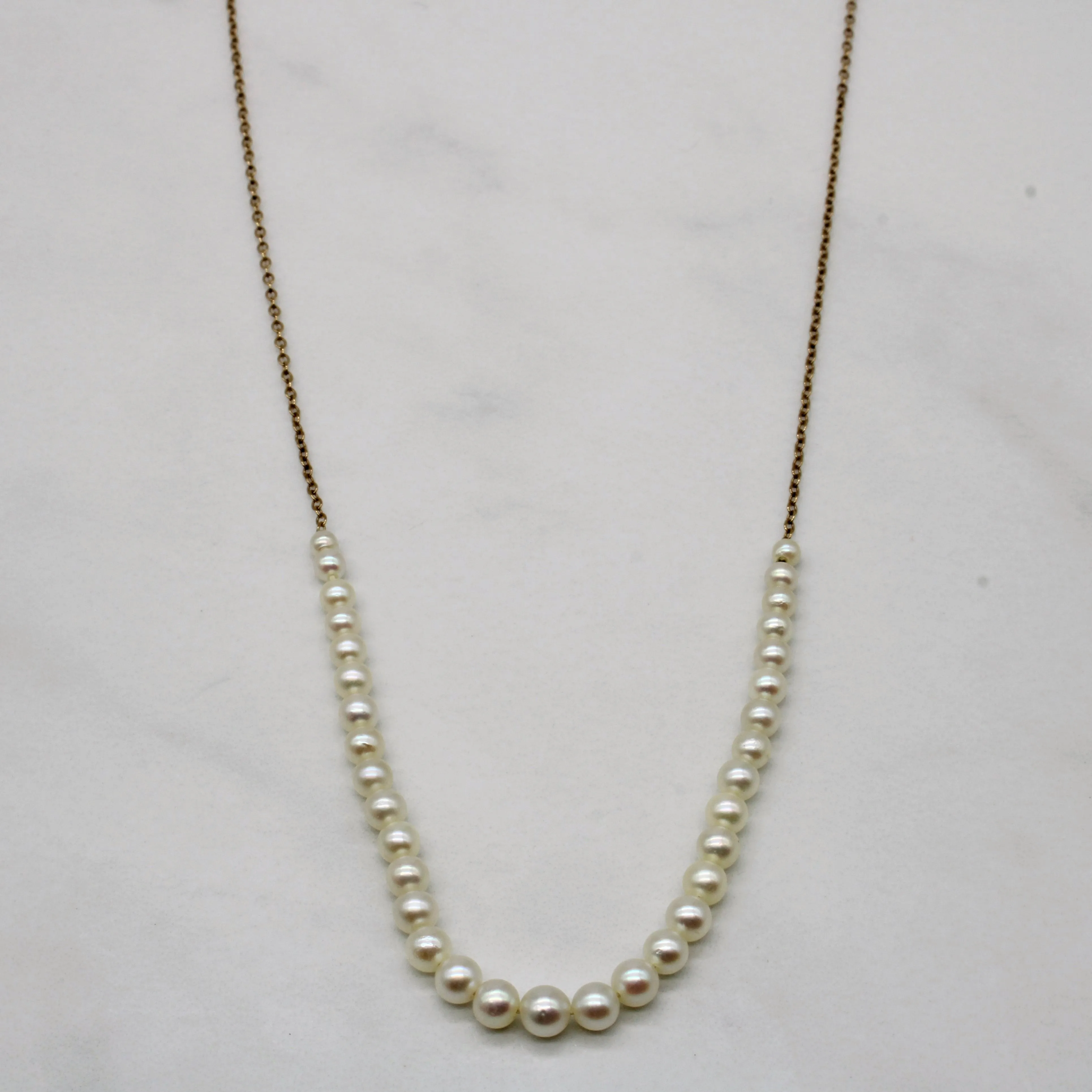 Pearl Chain Necklace | 17" | Romantic Fashion