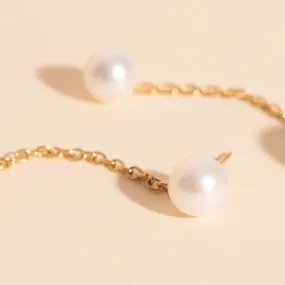 High-Quality Look Decorative Must-Have Pearl Line Stud Earrings