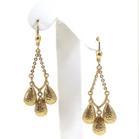 14K Gold Teardrop Earrings Brilliant Adornment Trendy Jewelry