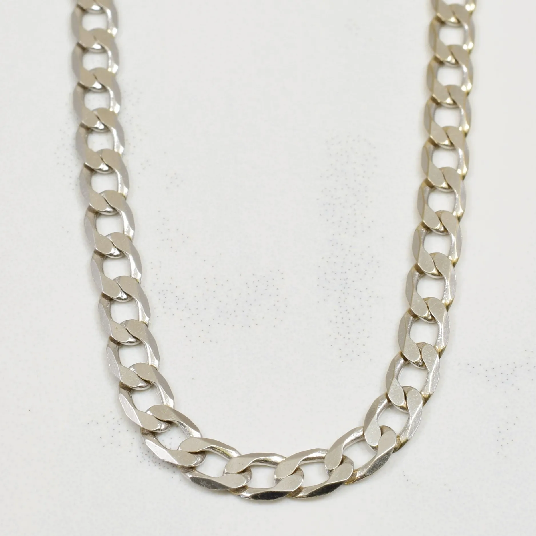 14k White Gold Cuban Chain | 20" | Exquisite Look Refined Edge