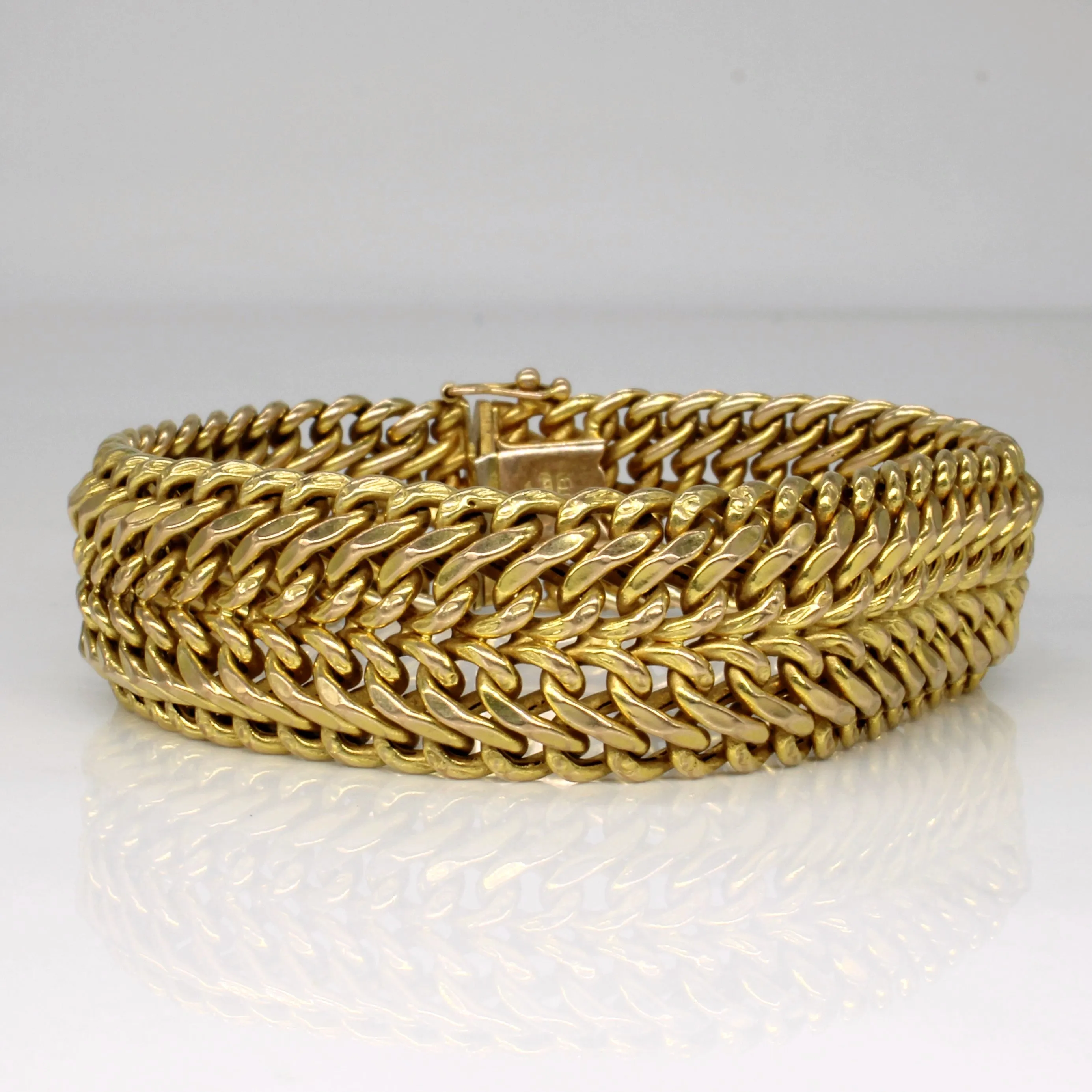 Graceful Design 10k Yellow Gold Modified Curb Link Bracelet | 7" |