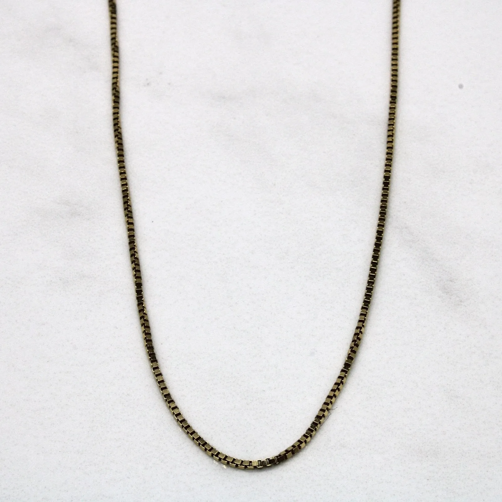 10k Yellow Gold Box Chain | 18" | Statement Accent Minimal Mood