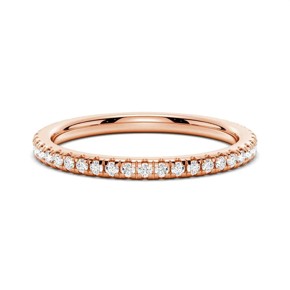 Petite Pav?? Round Moissanite Half Eternity Band Luxe Shine